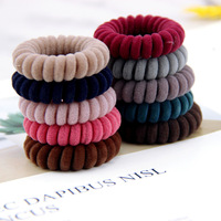 10 PCS/Lot bandes de cheveux élastiques velours spirale forme queue de cheval supports cheveux cravates gomme élastique cheveux corde téléphone fil