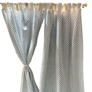 Cortinas Contemporáneas de Algodón Tejido con Estampado Floral, Personalizables, con Bolsillo para Barra, con Control de Luz Translúcida, Ecológicas para Oficina en Casa - Product Image 1