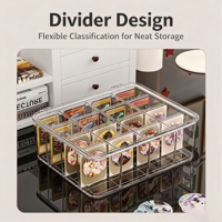 Boîte de rangement transparente pour cartes, vente en gros, personnalisable, grande capacité, adaptée aux cartes de badge, cartes étoiles, cartes à collectionner
