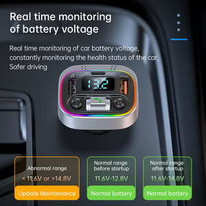 BT 5.1 Lecteur MP3 de voiture avec 5V 2 USB Transmetteur FM sans fil mains libres Chargeur PD20W-Lecteur de musique noir pour véhicules - Product Image 5