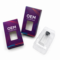 Boîte rigide en carton ondulé kraft personnalisée découpée sur mesure pour cosmétiques, avec gaufrage et emballage quadricolore, insert blister transparent pour ampoules et sérums