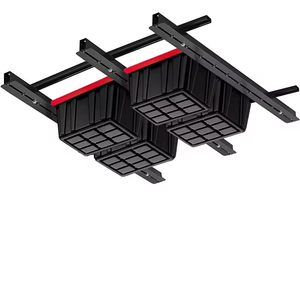 <span class=keywords><strong>Estante</strong></span> de almacenamiento deslizante de alta resistencia ajustable, sistema de almacenamiento de cubo de techo amarillo para herramientas de mano superior, estantes de garaje - Product Image 1