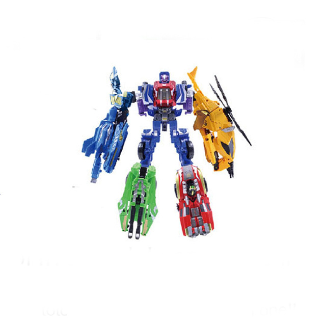 Christmas New Toy Gift for Boys 5IN1 ABS Plastic Deformation Robot Model Toy Hot Sale Wholesale