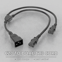 Câble d'alimentation haute performance en cuir véritable C20 double C13, séparateur, charge rapide pour serveur informatique S19, puissance optimale