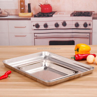 Plaque de cuisson en acier inoxydable au design moderne nouvelle version plateau rectangulaire carré assiettes de cuisine en métal durables assiettes à vaisselle assiettes