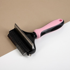 <b>Pet</b> Detangling Comb 2 In 1 Metal Blade For Dog Cat Hair Removal Grooming Tool - Product Image 4