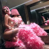Costume de performance sexy pour femmes, style européen et américain, pour soirée en boîte de nuit, 100% polyester, vêtements de danse exotiques, robe ornée de strass
