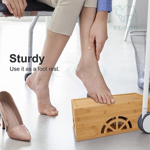 Caja de cable grande de bambú, Juego de 2 Organizadores de cables elegantes, caja de gestión de cables de alto rendimiento para ocultar cables y tiras de alimentación - Product Image 3