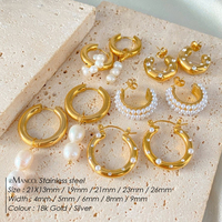 EMANCO Boucles d'oreilles créoles chic et délicates, géométriques, couleur or, en acier inoxydable, bijoux de mode pour femmes, vente en gros, dropshipping
