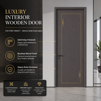 Porte intérieure en bois mélaminé à grain décoratif, résistante à l'humidité, finition bien scellée, design minimaliste pour supermarché, hôpital