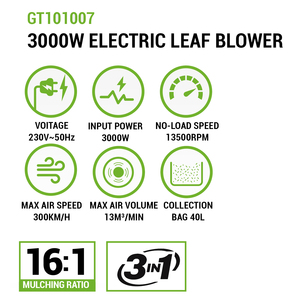 VERTAK <span class=keywords><strong>Aspirateur</strong></span> de jardin électrique haute puissance 3000W Mini petit souffleur de feuilles <span class=keywords><strong>à</strong></span> succion pour le dépoussiérage - Product Image 3