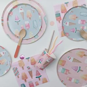 Juego de platos de papel desechables con diseño de helado rosa DAMAI para decoración de fiestas de cumpleaños infantiles de verano - Product Image 5