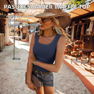 PASUXI Nouveauté Été – Débardeur Tricoté Uni Décontracté Écologique à Séchage Rapide, Confortable et Respirant, Tendance Gaufre - Product Image 2