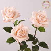 Großhandel Hochzeits-Kunstblumen Latex Weiße Rosen Seiden-Einzelstiel-Rosen Feuchtigkeitsspendende Künstliche Rosen mit Echtem Touch