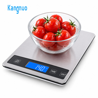 Balance de cuisine numérique 1g haute précision en acier inoxydable, balance alimentaire électronique avec écran rétroéclairé bleu