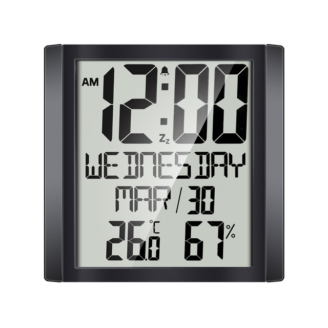 Living Room Large Screen Digital Wall Clock With Thermometer Hygrometer Calendar Table Desk Smart Led Digital Alarm Clock