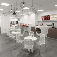 Comptoir de service en pierre artificielle résistant aux rayures, durée de vie de 10 ans, pour café, avec logo personnalisé