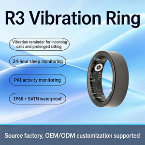 Bague connectée de fitness à vibration intelligente, boîtier en acier, chargement sans fil, suivi GPS et HRV, moniteur de sommeil, contrôle par application, étanche IP68, longue autonomie, silencieuse - Product Image 4