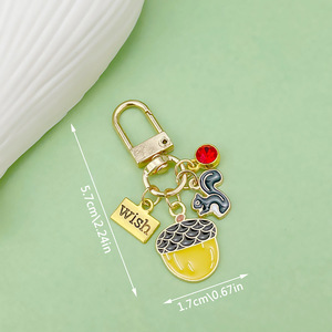 Squirrel And Pine Cone <b>Keychain</b> Zinc Alloy Fashion Jewelry Accessory <b>Personal</b> Gift - Product Image 2