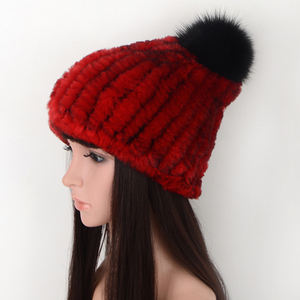 Chapeau de fourrure de Protection d'<span class=keywords><strong>oreille</strong></span> de cheveux de lapin Rex double face pour femmes automne hiver chaleur élastique motif de dessin animé réchauffeur de tête - Product Image 6