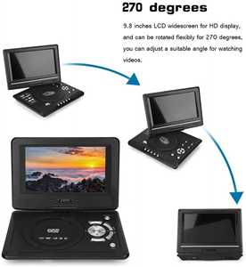 เครื่องเล่นดีวีดีแบบพกพาขนาด 9.8 นิ้ว หมุนได้ 270 องศา พร้อมพอร์ต AV I/O USB วิทยุ FM ฟังก์ชั่นเล่นเกมทีวี อุปกรณ์ความบันเทิงอเนกประสงค์ - Product Image 3