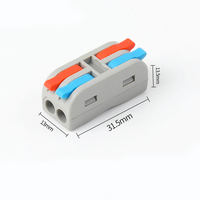Connecteur de câble miniature PCT-2-2M/2-3M, bornier à levier réutilisable, connecteur à raccordement rapide 32A 250V pour fils rigides et toronnés