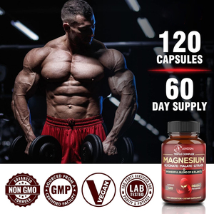 Cápsulas de citrato de magnesio de alta calidad Cápsulas de glicinato de magnesio de relajación Píldoras de magnesio para músculos, sueño y energía - Product Image 6