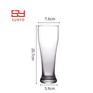 برومو مخصص بالجملة كريستال خالي من الرصاص ذو علامة تجارية عالية الخصر زجاج بيرة 16 أونصة للبار - Product Image 3