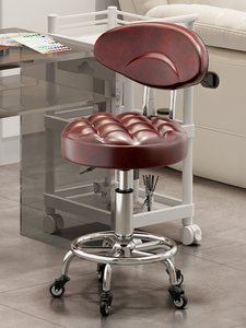 Tabouret de Barbier Rotatif à 360 Degrés, Chaise de Salon Hydraulique à Hauteur Réglable avec Repose-Pieds Roulant, Siège de Studio Coiffure - Product Image 2
