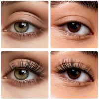 Cils 3D superposés Demi Wispy 8 9.6 10mm, doux, légers, naturels, courbure C, bande de 35mm, réutilisables, vente en gros