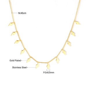 Delicate Waterproof Jewelry Charms <b>Choker</b> Necklace Women lightning Pendants Necklace - Product Image 5