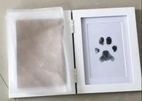Cadre photo commémoratif en bois écologique personnalisable pour animaux de compagnie, empreintes de pieds et de mains de nouveau-né, empreintes de pattes d'animaux, tampon encreur sûr et propre