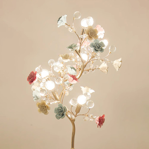 Meerosee thiết kế nghệ thuật Đèn sàn cho phòng khách gốm hoa Đèn sàn sang trọng đầy màu sắc gốm đứng ánh sáng md98053 - Product Image 6