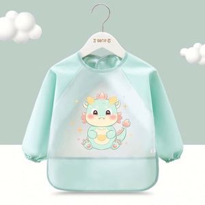 Kids <b>Baby</b> Long-Sleeved EVA Bibs Waterproof Mealtime Smock for Toddler Art Crafts Easy Clean Washable Aprons for Boys Polyester - Product Image 4