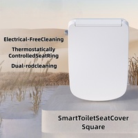 Siège de toilette électronique carré allongé moderne avec double buse, fermeture douce, sièges chauffants, télécommande et buses autonettoyantes