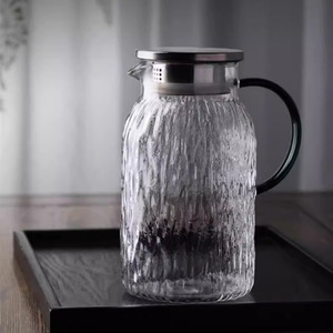 High Borosilicate Glass Water Pitcher <b>With</b> <b>Lid</b> <b>Large</b> Capacity Transparent Cold Water Jug For Fruit Juice Milk Herbal Tea - Product Image 3