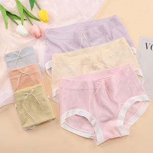Taille moyenne sans couture, grandes tailles, <span class=keywords><strong>sous</strong></span>-vêtements en coton côtelé, culotte pour femmes, vente en gros d'usine, Lots <span class=keywords><strong>de</strong></span> Offre Spéciale - Product Image 1