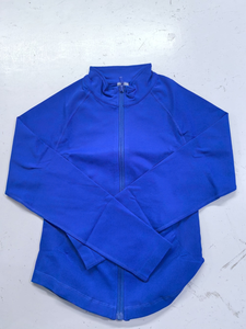 Nouvelle conception de vêtements de sport pour la salle de sport, veste de sport à manches longues à fermeture éclair, coupe ajustée, haute élasticité, effet seconde peau, pour femmes, pour la course à pied - Product Image 6