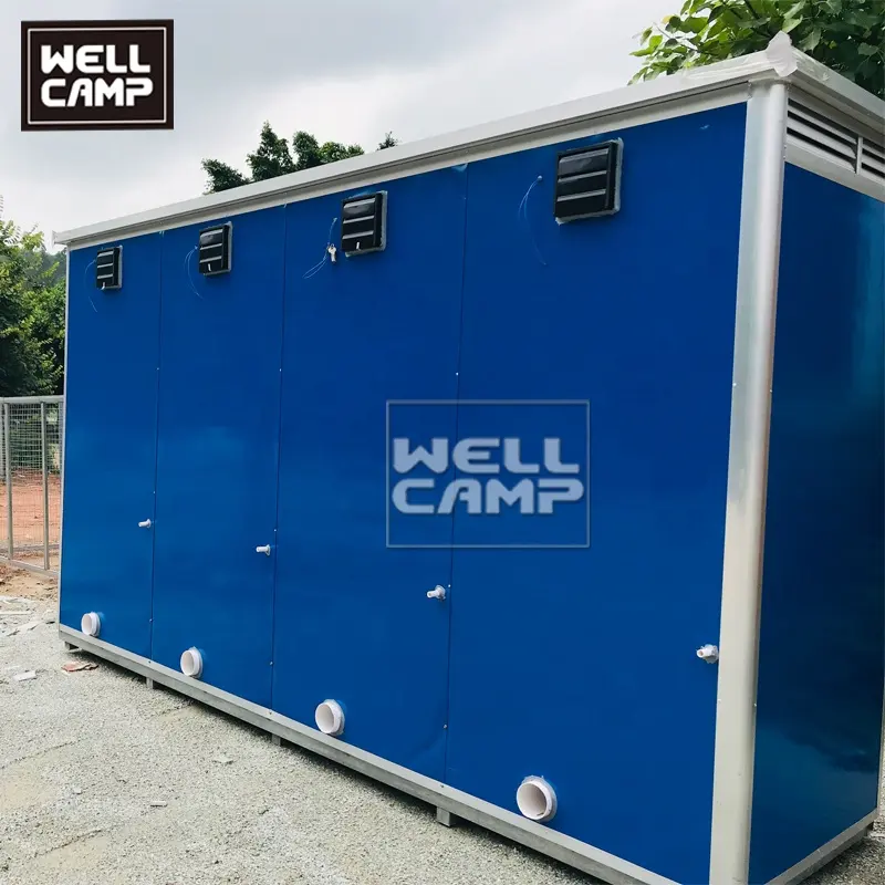 Wellcamp al aire libre baños portátiles móvil ducha habitación de bajo costo de la sala de descanso para la venta