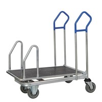 Chariot de transport robuste en acier Vallink avec poignée amovible, galvanisé à chaud, pliable, pour entrepôt, transport et stockage, capacité 500 kg