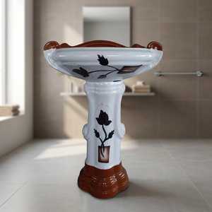 Luxury Western Pedestal <b>Basin</b> Solid Surface Granite Bathroom Sink Hand Wash <b>Basin</b> Hospital Villa Use Modern Design Lifetime - Product Image 5