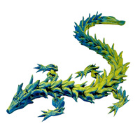 Figurine de dragon aquatique articulée en PLA imprimé en 3D, créature mythique, articulations mobiles, jouet anti-stress, décoration de bureau, fantaisie océanique, cadeau unisexe