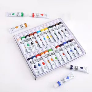 Custom 12ml 24 colors cheap drawing acrylic paint tube set for art