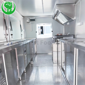 Best Selling 5m Fiberglass Fully Equipped Fast Food Commercial Food Truck Mobile Food Trailer Coffee Smoothie Bar <strong>BBQ</strong> 220V Black - Product Image 3