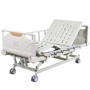 Sıcak satış manuel üç fonksiyonlu hastane yatağı tıbbi yatak ucuz hastane yatağı tekerlekler ile