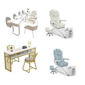 Mobilier de salon de beauté de luxe ensemble ongles manucure Spa Table de massage pour ongles chaise de pédicure et ensemble table de manucure
