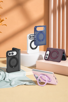 Coque magnétique rotative à dos plat effet velours pour iPhone Duo, anti-traces, avec support de véhicule et protection périphérique, couleurs assorties