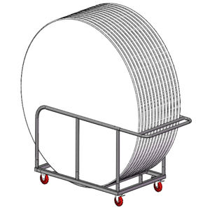 Ai-Cathlon Runder Klapptisch-Trolley, Runder Bankett-Tisch mit Stahlrahmen, Tisch-Rollwagen - Product Image 2