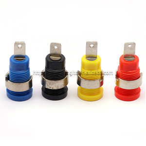 Prise banane 4mm à courant élevé laiton <span class=keywords><strong>femelle</strong></span> adaptateur connecteur trou 12mm panneau de sécurité prise banane - Product Image 4