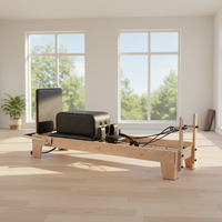 MJD W15A Ensemble de lit de Pilates en bois d'érable, machine de réforme pour le gainage, équipement de yoga et Pilates pour la maison, garantie 1 an